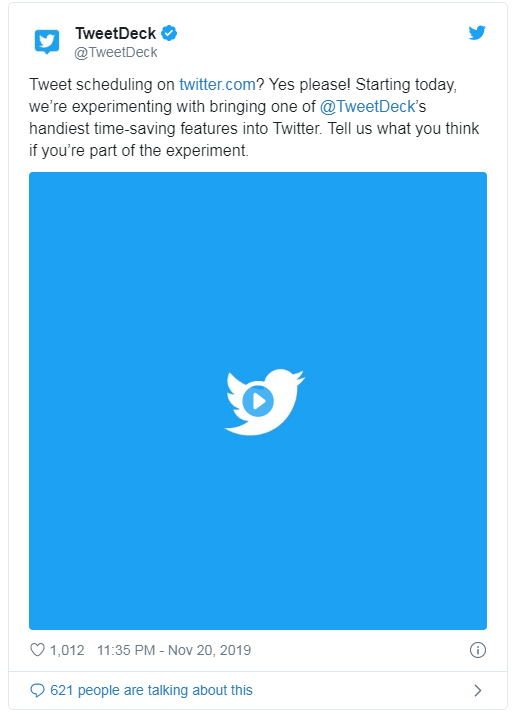 Twitter Test Tweet Scheduling
